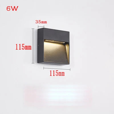 applique murale led étanche moderne 6w 12w noir aluminium
