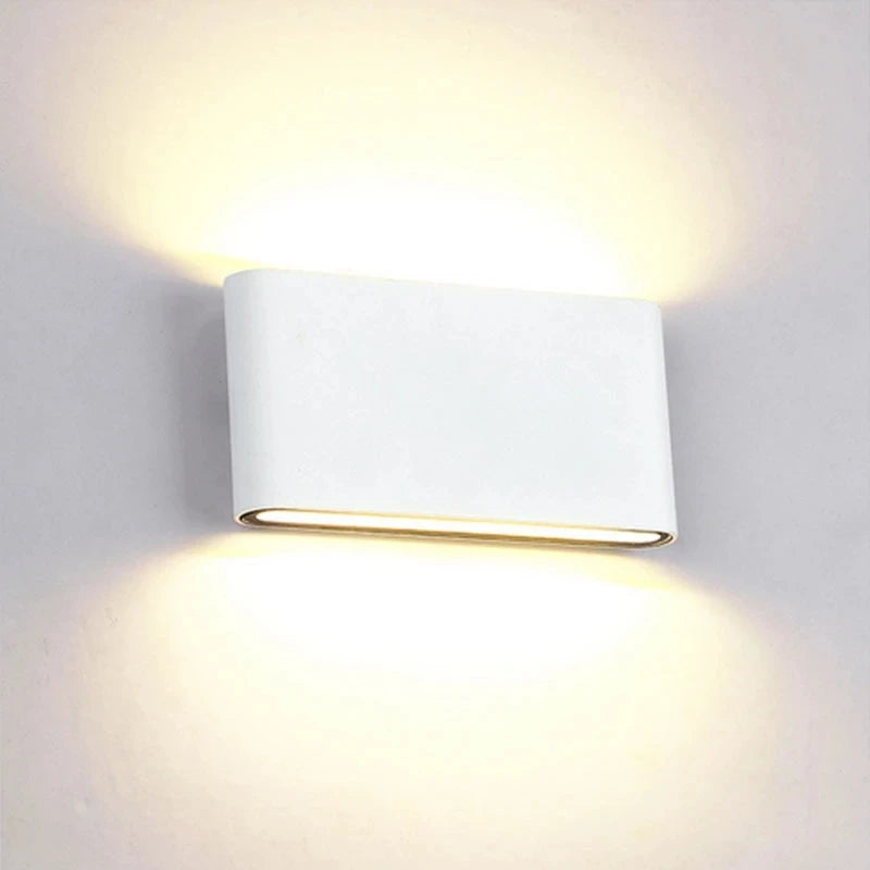 applique murale led contemporaine noir blanc ip65 6w 12w 249lm opaque