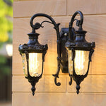 applique murale classique vintage ornements floraux verre translucide noir fixations murales deux têtes lumineuses