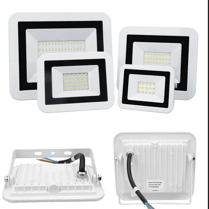 projecteur led blanc moderne ac220v ip65 30w 50w urgence entrée câbles aluminium