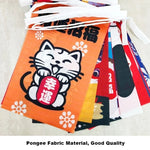bannières décoratives pop art traditionnel japonais chats dessins animés textes floraux simples orange rouge