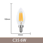 ampoules led filament dorés transparentes e12 e14 4w 6w 2700k 360° modernes 25000h