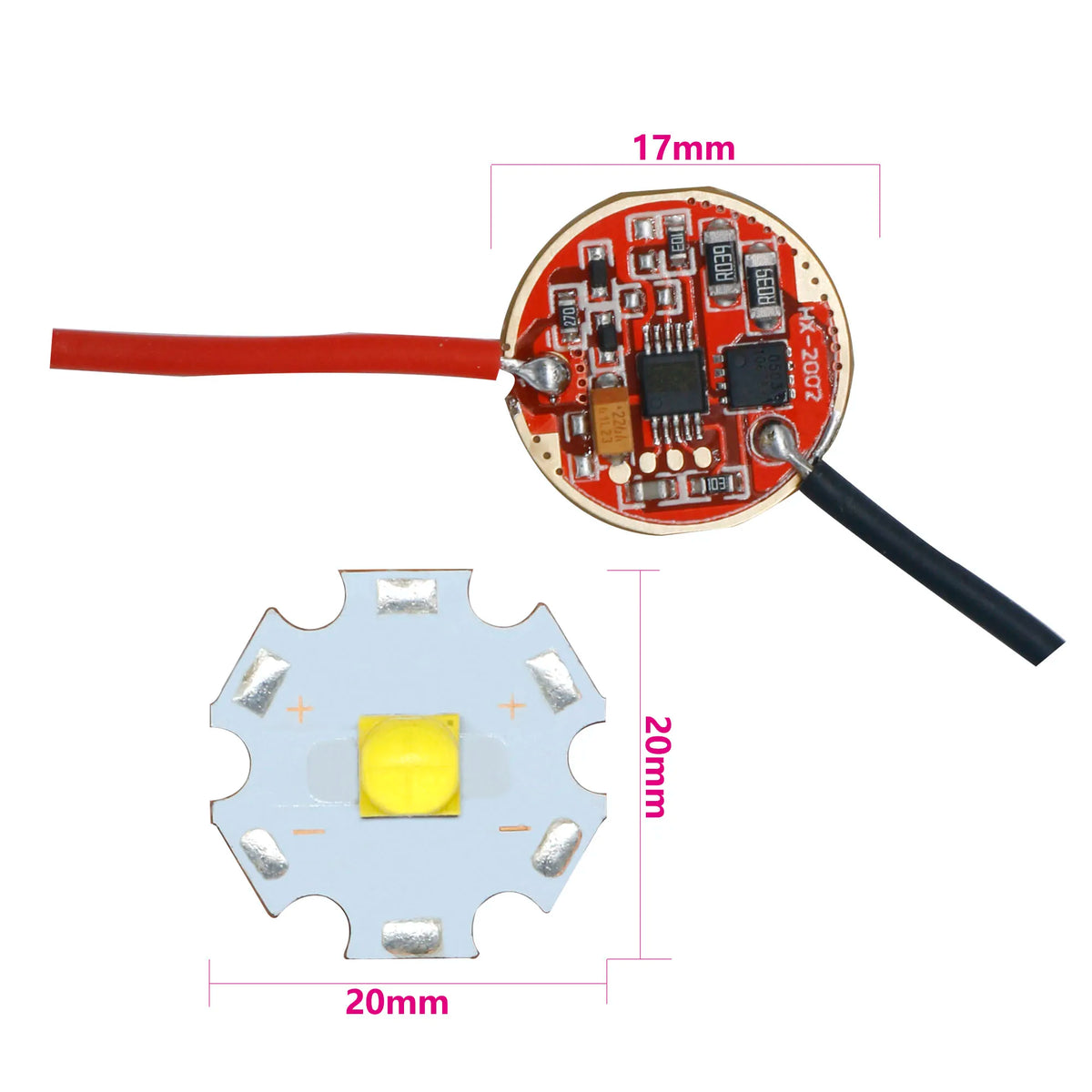 accessoires lampe torche led puissantes batterie câble conducteur imprimé opaque électronique rouge noir blanc