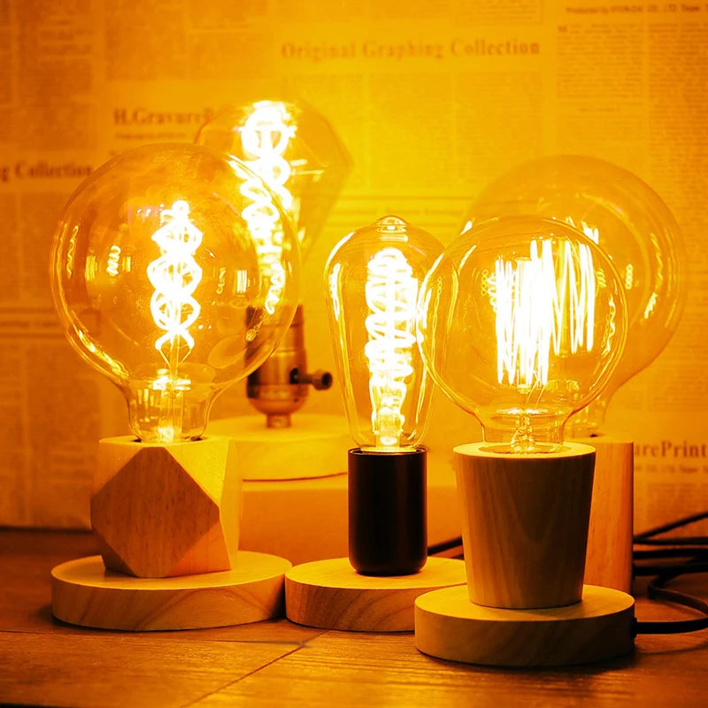 lampe poser moderne bois naturel ampoule led base plate chambre coucher interrupteur tactile certifications