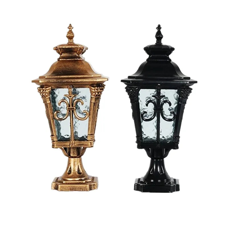 lanterne dorée lanterne noire verre texturé victorien ornements floraux éclairage extérieur résistant intempéries ip65