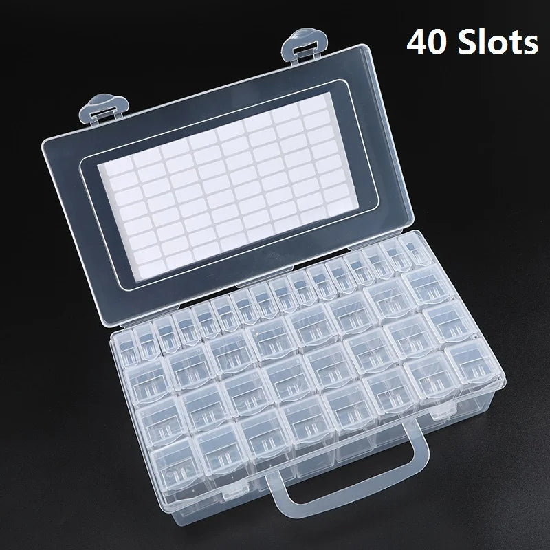 boîtes rangement transparentes compartiments modernes poignée pratique 32pcs 40pcs 48pcs 56pcs 64pcs