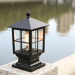 lampe sol classique noir bronze quadrillage transparent ip65 led e27 filaireextérieur moderne