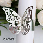 anneau serviettes papier motif papillon floral mariage anniversaire décoration table élégante vàng bạc hồng