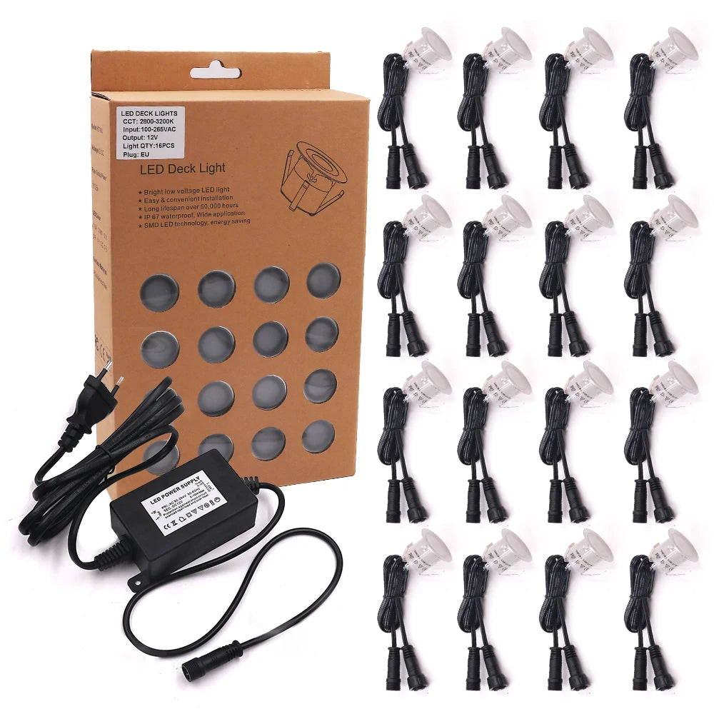 lampe led sol encastrable extérieure étanche jardin marche terrasse moderne noir blanc