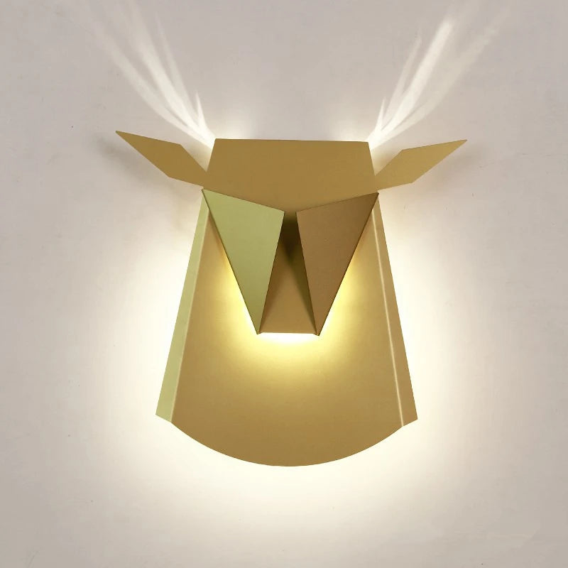 applique murale moderne forme cerf doré luminaire décoration chambre couloir salle manger led blanc