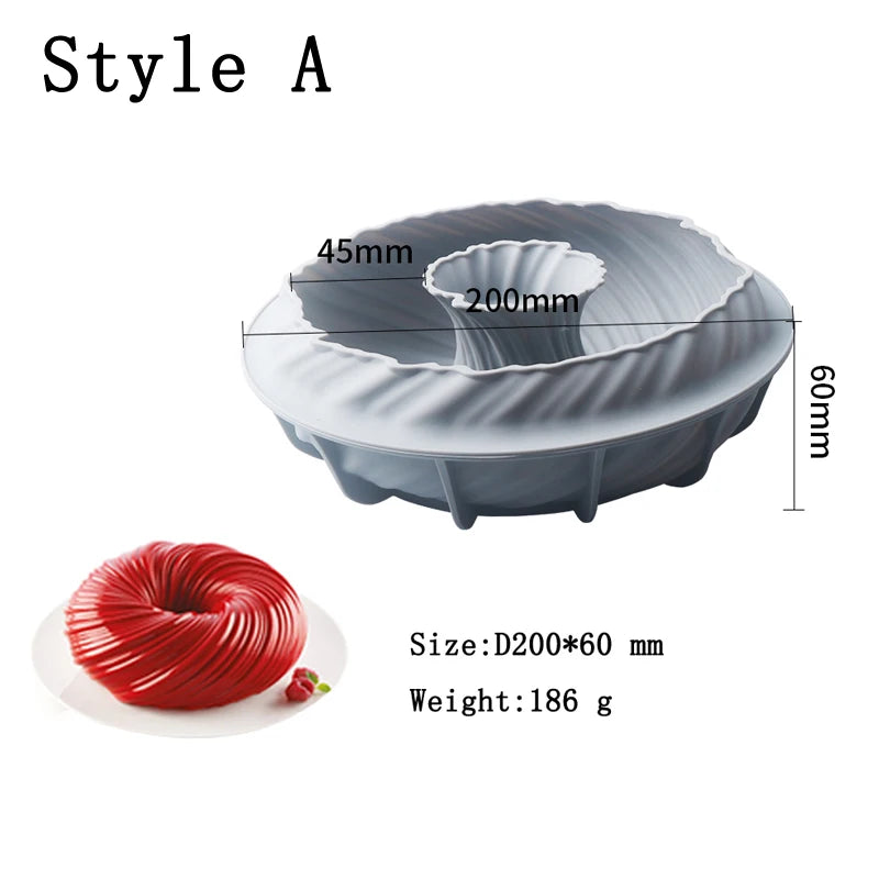 moules silicone pâtisserie gâteaux décorations ondulées motifs floraux modernes élégants textures rouges noirs or