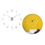 horloge murale décorative moderne abstraite 80cm argentée dorée noire aiguille