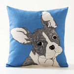 housse carrée coussin animal imprimé moderne zèbre oiseau chien vache multicolore