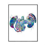 Une créature sous-marine colorée et abstraite aux nuances vibrantes et aux motifs complexes.