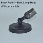 lampe table vintage bronze noir effet vieilli interrupteur mural fixe vis