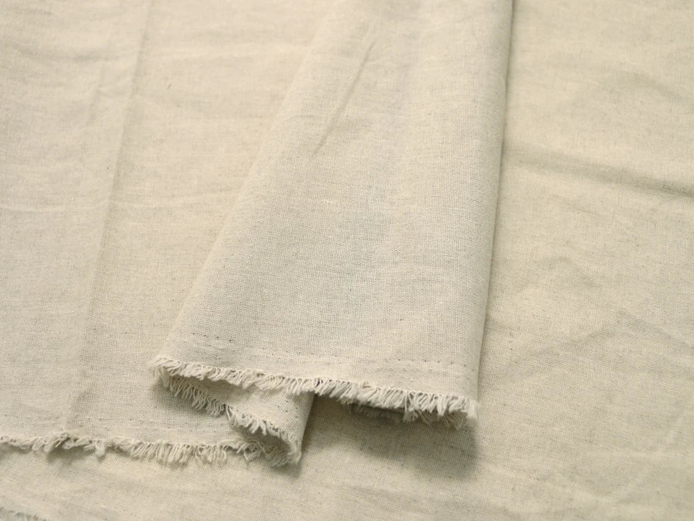 tissu popeline coton lin beige clair haute absorption anti bactéries teint uni 140cm large