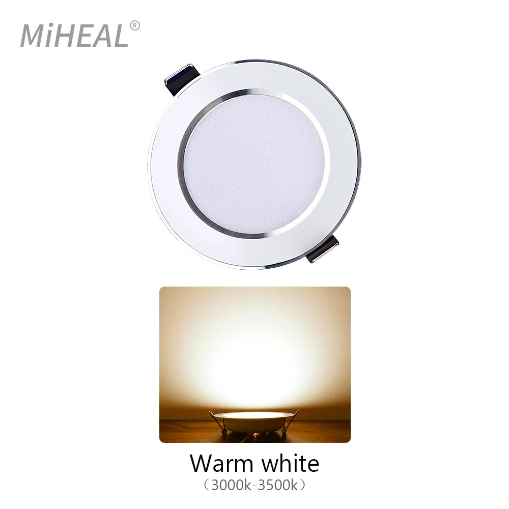 spot led 12w 15w blanc trois couleurs ajustables moderne aluminium vis fixation