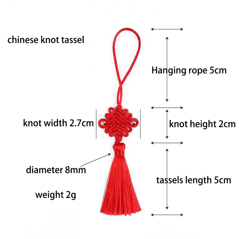 nœuds chinois pompons 5cm 2pcs rouge beige doré bleu marine vert artisanal décoration intérieure