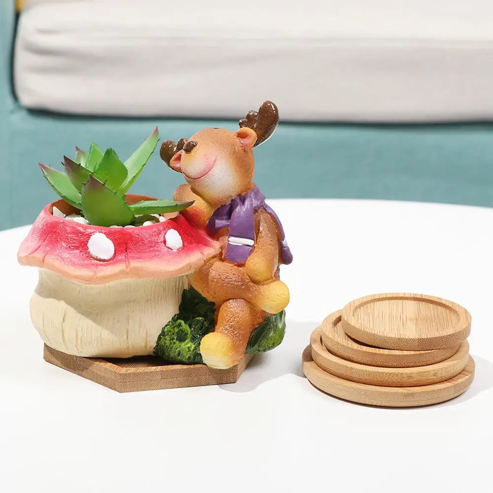 plateau bambou minimaliste plateaux carrés ronds rectangles succulentes cache plante moderne