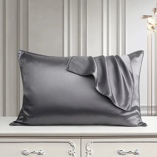 taies d'oreiller soie mulberry 100 polyester gris bleu rose simple élégants maison respectueux environnement
