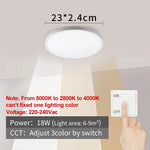 plafonnier led moderne blanc 220v 12w 18w 24w 32w 5000k 2000lm 30m²