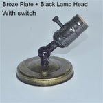 lampe table vintage bronze noir effet vieilli interrupteur mural fixe vis