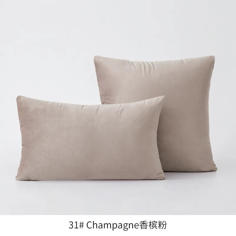 housse coussin violet velours doux décoration canapé chambre lit moderne unis 30x50cm 45x45cm