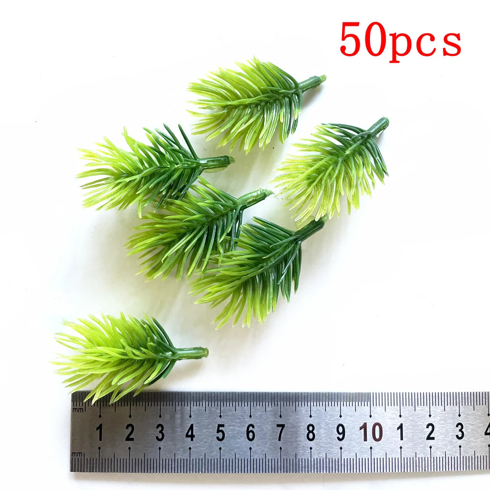 décoration intérieure branche artificielle sapin feuilles vert naturelle clips diy 50 pièces festive mariage