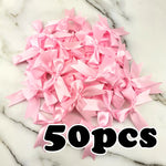 rubans satinés nœuds rose pâle classique opaques tissus décoratifs manuels fêtes 8.5cm 50 pièces