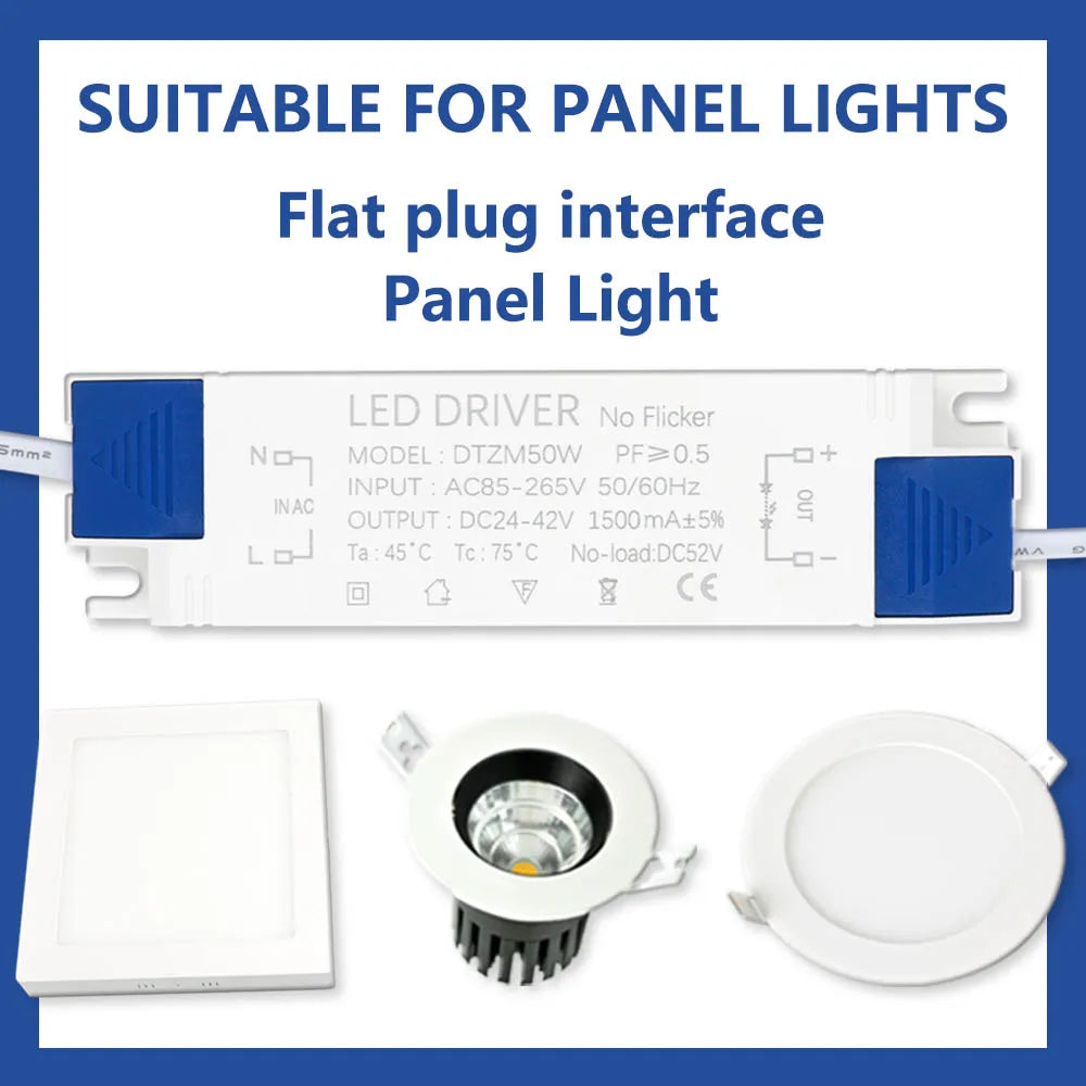 adaptateur alimentation led 10w 20w 30w 40w 50w transformateur éclairage dc2442v ac85265v panel spot