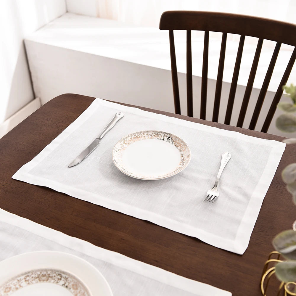 serviettes table lin naturel beige clair classique maison restaurant mariage festive