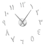 horloge murale moderne chiffres arabes acrylique argent doré noir autocollants grande taille
