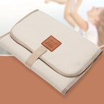 Sac couches pliable moderne pratique toile coton beige clair ceinture cuir bébé portable imperméable