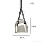 lampe suspendue moderne minimaliste noir gris transparent brillante chaîne métallique câble électrique chambre salon
