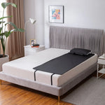 drap noir matelassé solide simple maison lit tête capitonnée pieds dorés