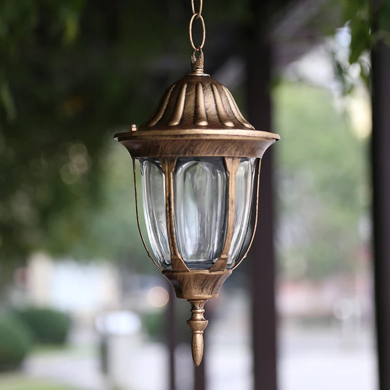 lampe suspendue bronze noir transparente classique rayures verticales salon chambre hall echangement ampoule echangable