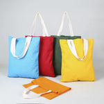 sac toile réutilisable respectueux environnement multiple utilisations couleur variée moderne 34x42cm