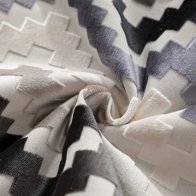 housse coussin polyester zigzag gris moderne décoration maison lit voiture 45x45cm 30x50cm 50x50cm