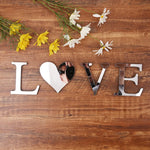 lettre acrylique miroir argentée autocollante décoration murale alphabet moderne fête mariage maison diy