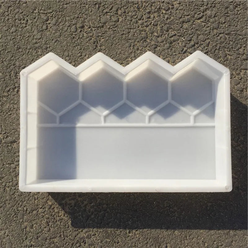 moule brique jardin hexagonnel moderne gris clair plastique construction décorationextérieur