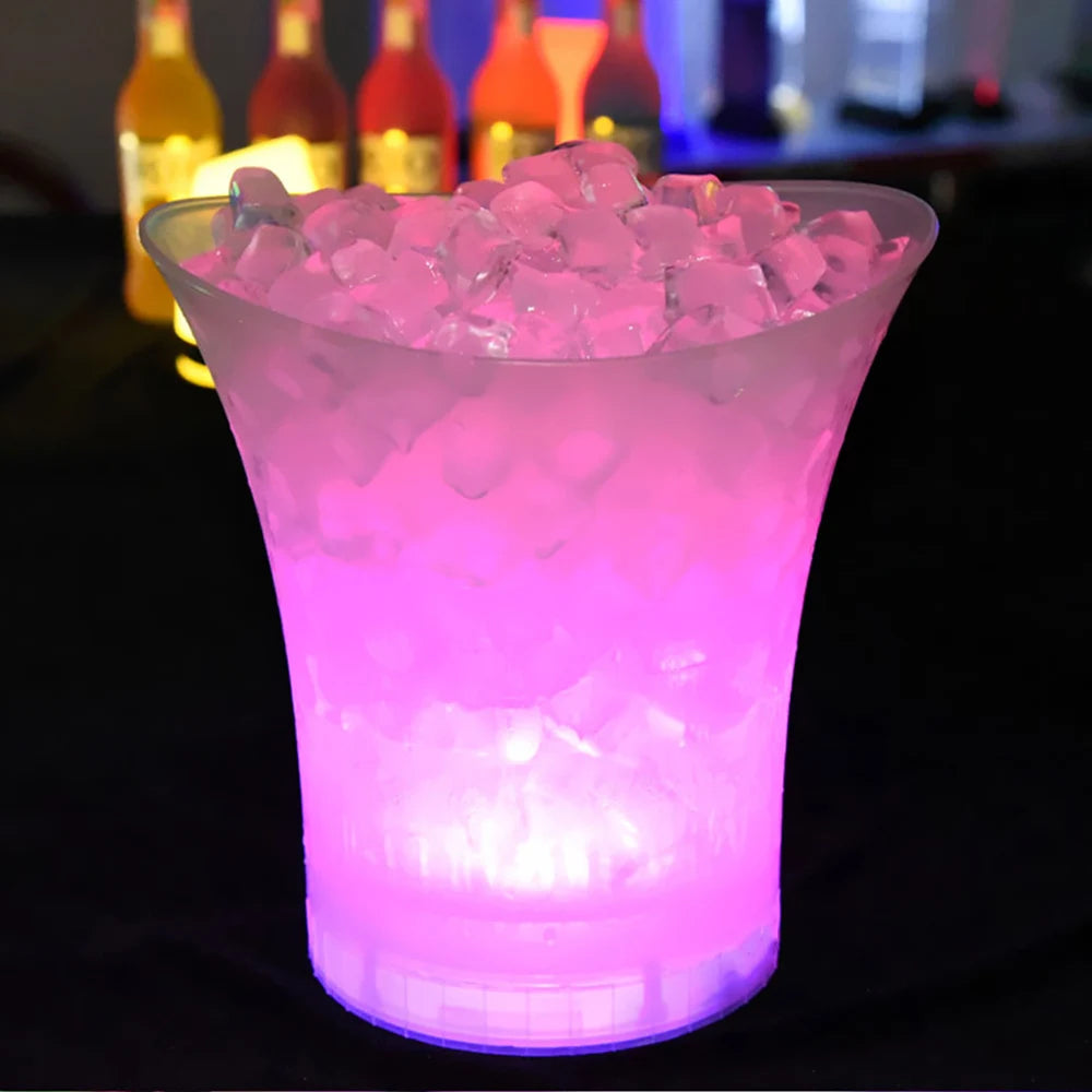 seau glace 5l violet rose orange vert moderne led tringle transparent glaçons