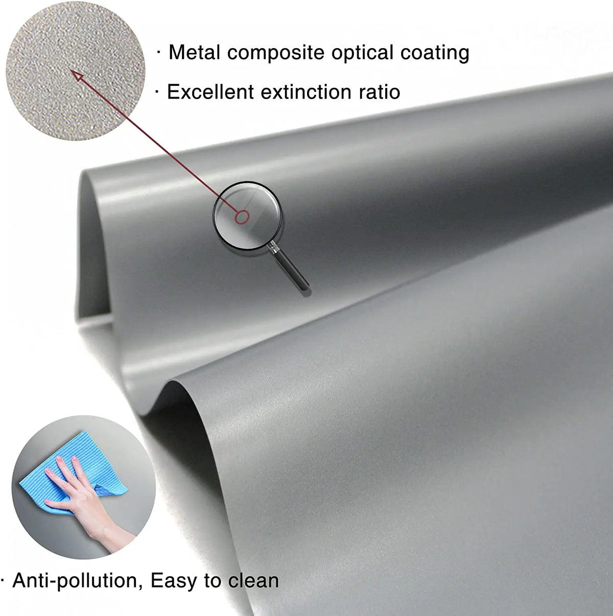 écran projection portable haut lumineux gris mat opacité moderne certifié 30 133 pouces tissu