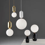 lampe suspendue moderne sphérique blanche dorée brillante toucher salon chambrehôtel
