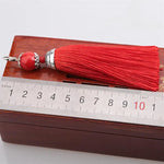 lot pompons rideaux clips décoration textile maison chic rouge