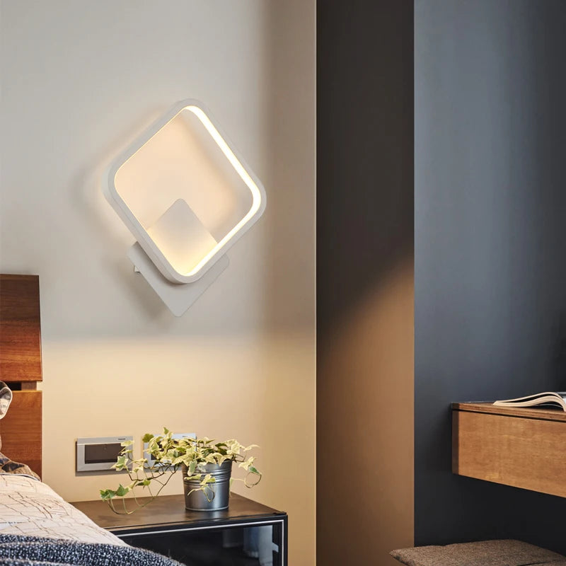 applique murale contemporaine minimaliste noir blanc élégante fixée mur lumière led flux lumineuxmodifiable