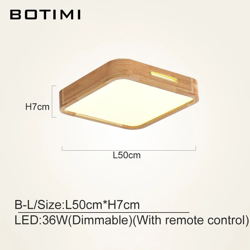 plafonnier moderne bois naturel finition lisse éclairage quotidien télécommande led minimaliste