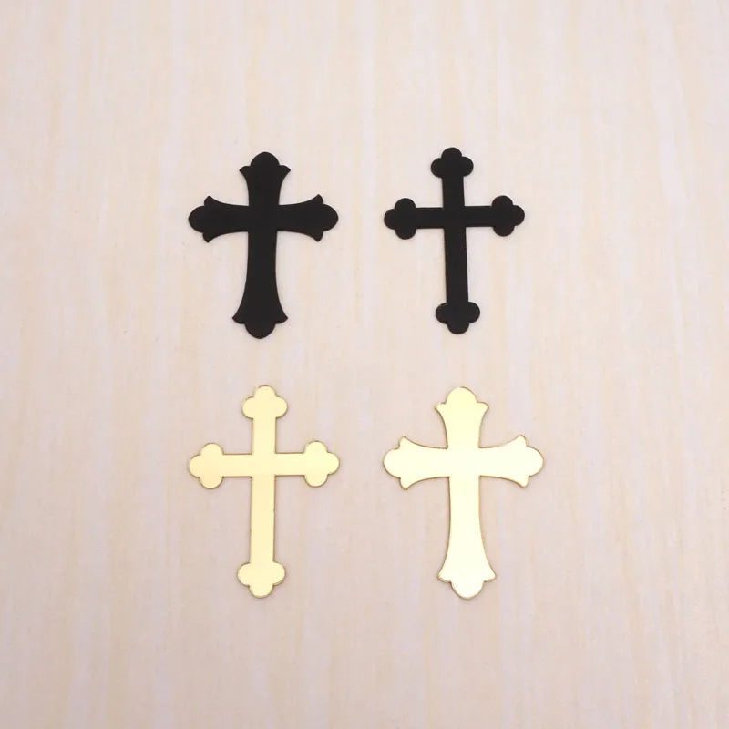 croix acrylique noires or rouges brillantes mariage anniversaire baptême 50 pièces