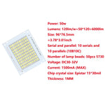 projecteur led 50w plaque diodes smd blanc 6000k matrice moderne 96x76.5mm 50pcs diodes