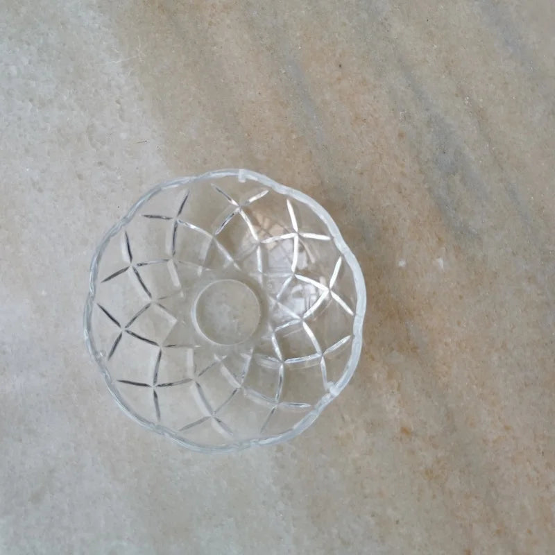 bol décoratif transparent moderne géométrique ligne croisée carré abat jour