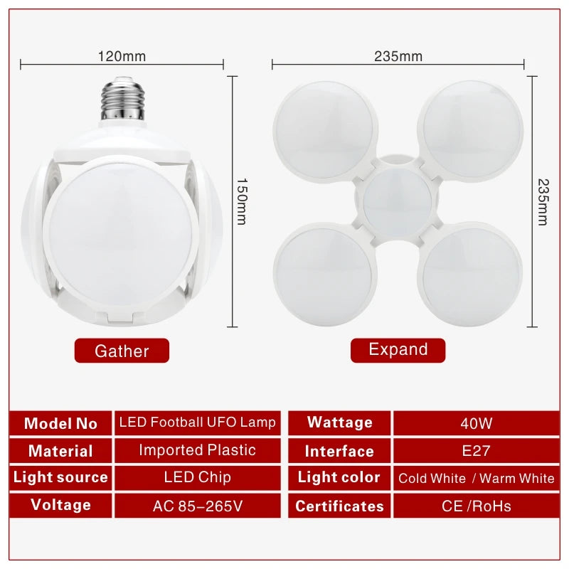 lampe led moderne blanc froide 360 degrés e27 2000 lumens 50000h aluminium abs